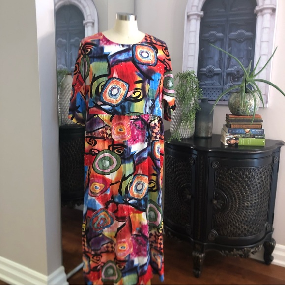 NWT Zanzea collection Bohemian Dress Printed Long Maxi Summer Sundress size XXXL - Picture 10 of 12